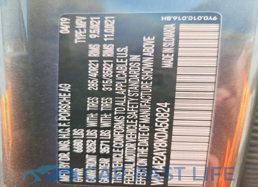 WP1AE2AY8KDA50824# 13