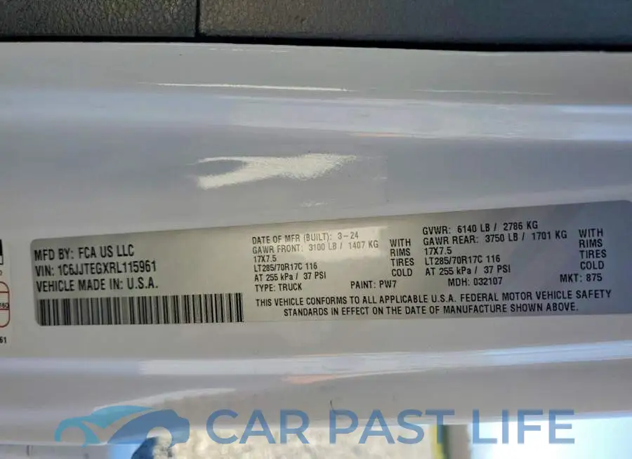 1C6JJTEGXRL115961# 12