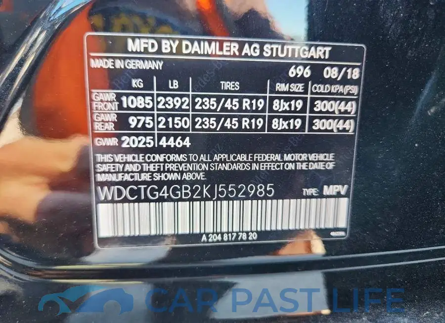 WDCTG4GB2KJ552985# 12