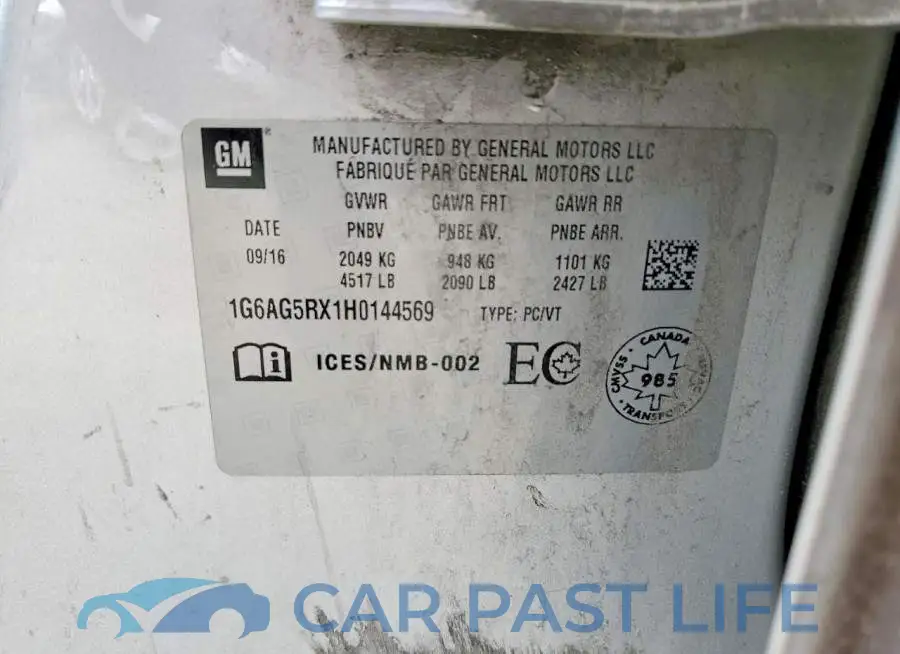 1G6AG5RX1H0144569# 12