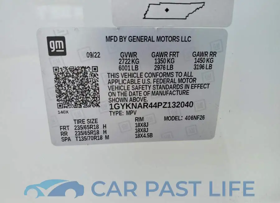 1GYKNAR44PZ132040# 13