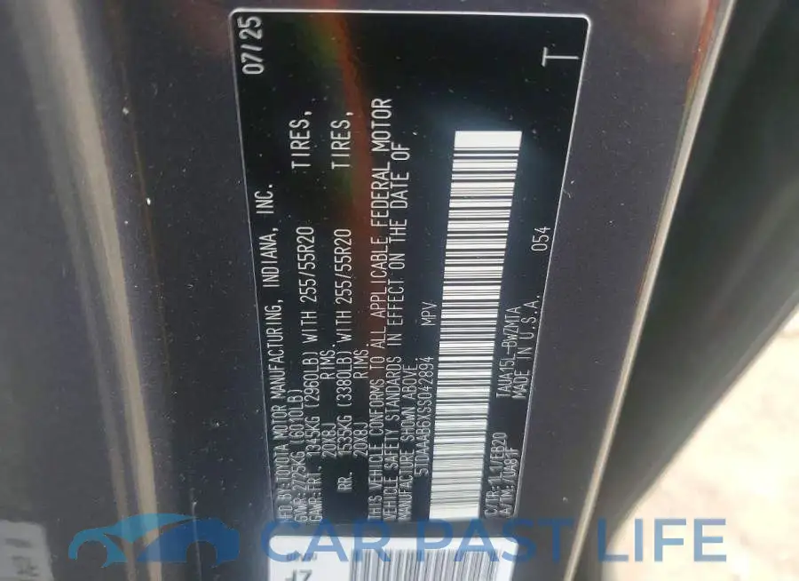 5TDAAAB6XSS042894# 13