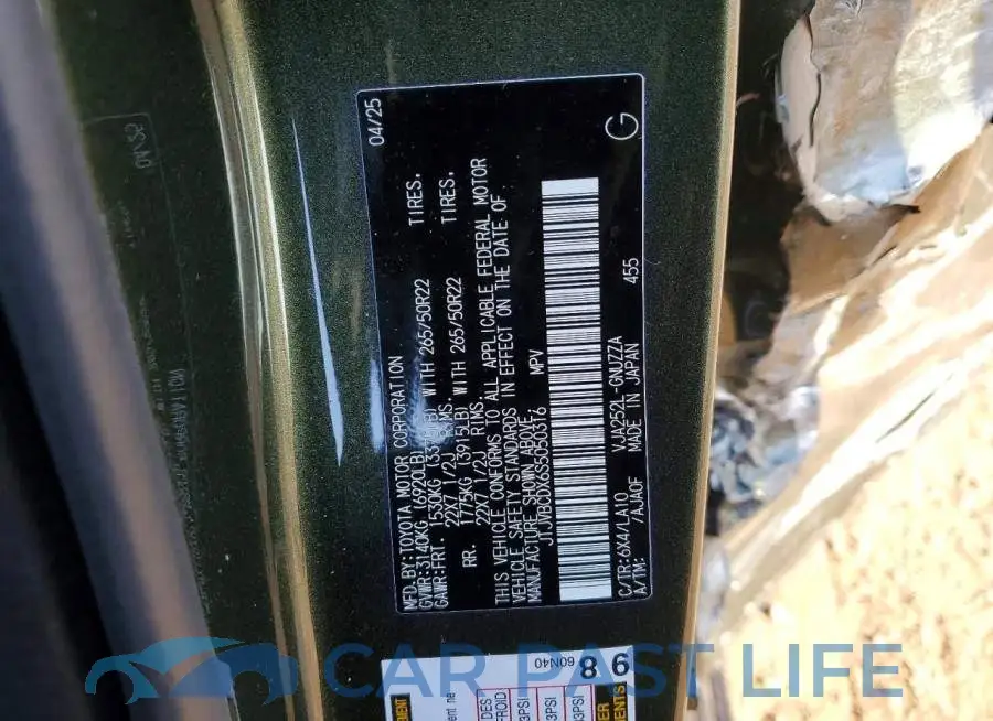 JTJVBCDX6S5050316# 13