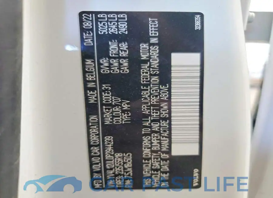YV4L12UL0P2944239# 14