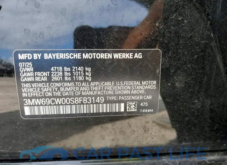 3MW69CW00S8F83149# 12
