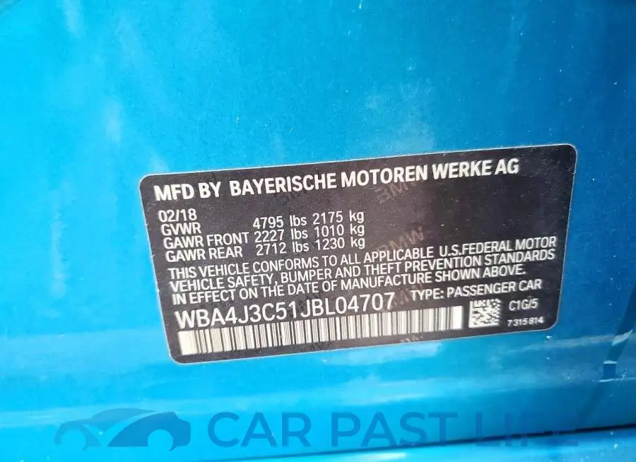 WBA4J3C51JBL04707# 12