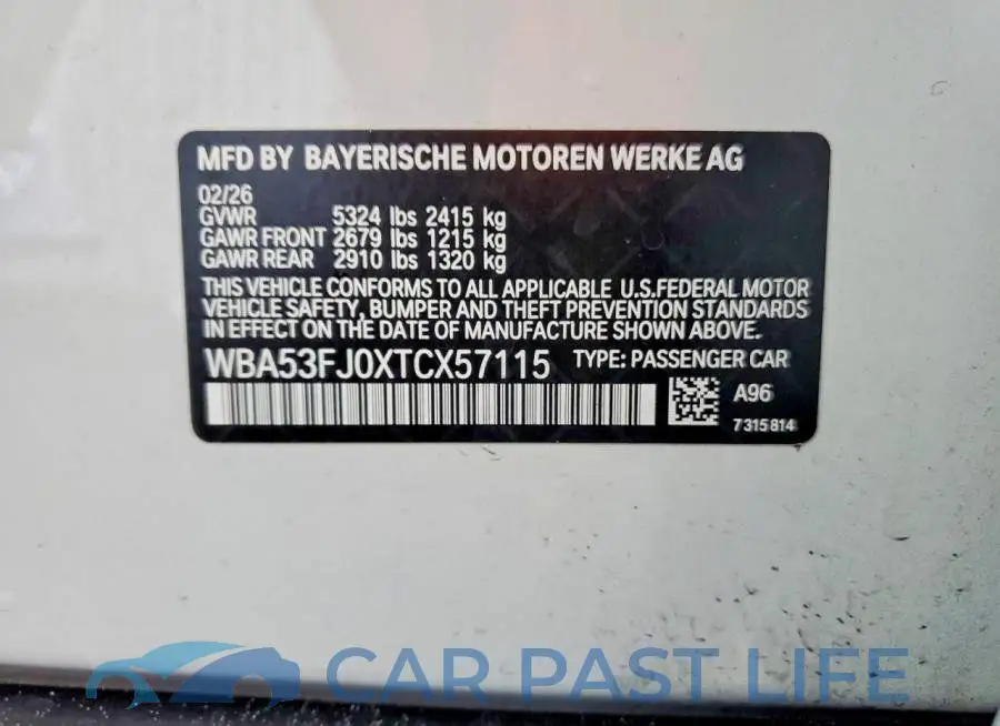 WBA53FJ0XTCX57115# 12