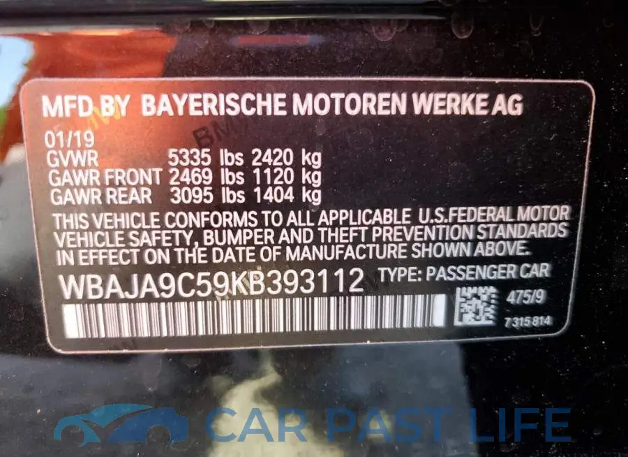 WBAJA9C59KB393112# 12