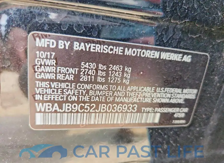 WBAJB9C52JB036933# 12