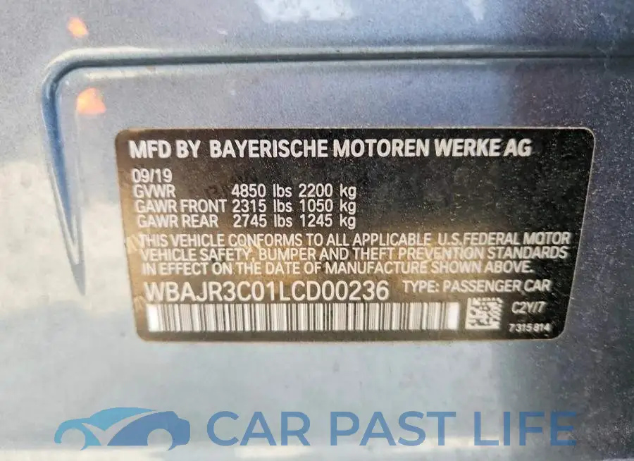 WBAJR3C01LCD00236# 12