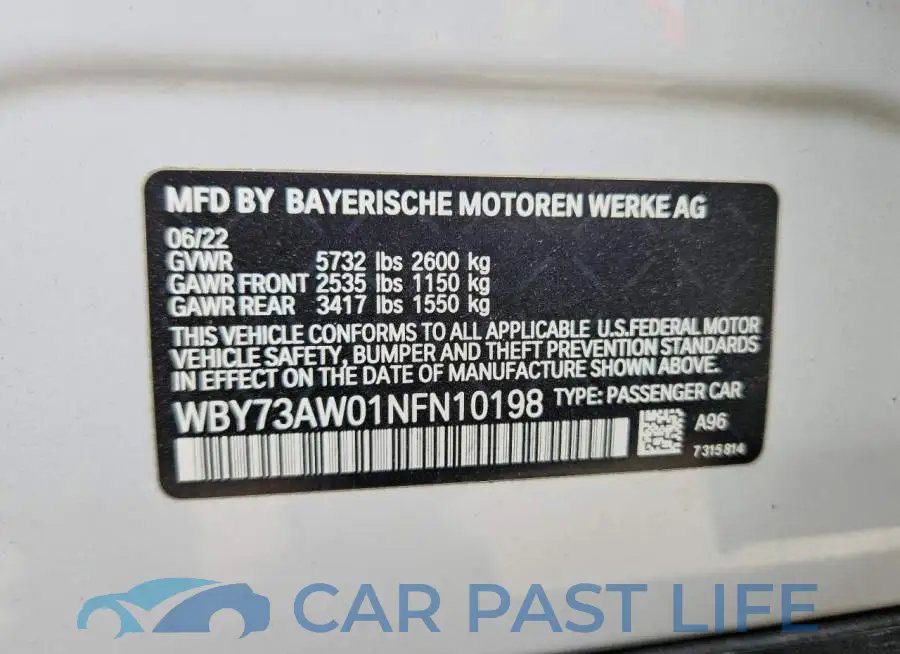 WBY73AW01NFN10198# 12