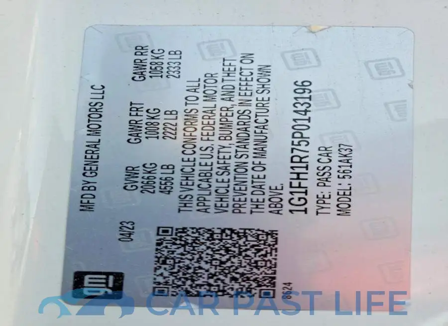 1G1FH1R75P0143196# 12
