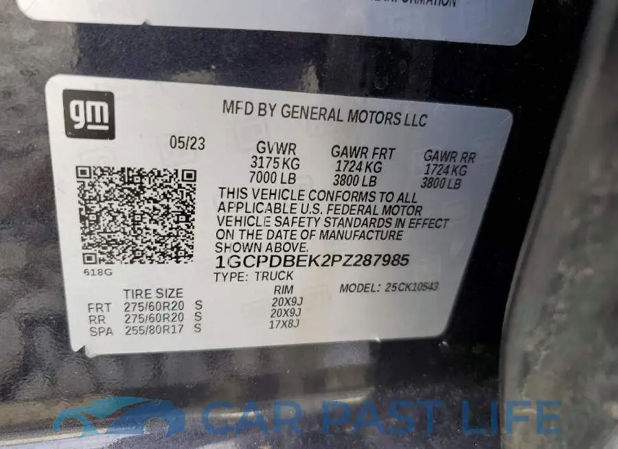 1GCPDBEK2PZ287985# 12