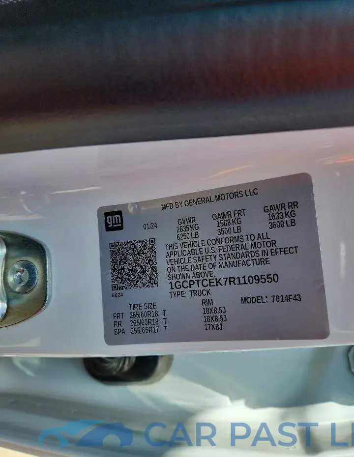1GCPTCEK7R1109550# 12