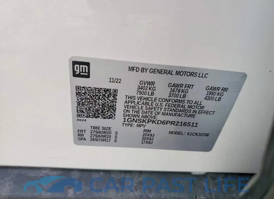 1GNSKPKD6PR216511# 13