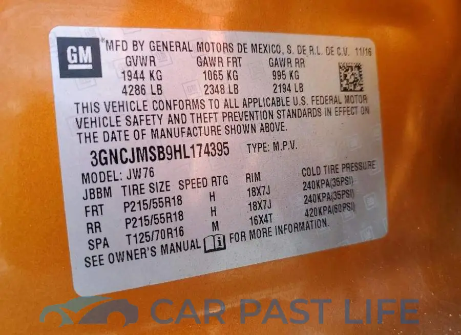 3GNCJMSB9HL174395# 13