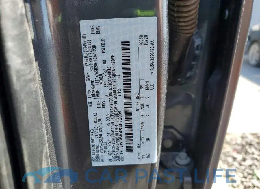 1FT8W3BN4REF72099# 12