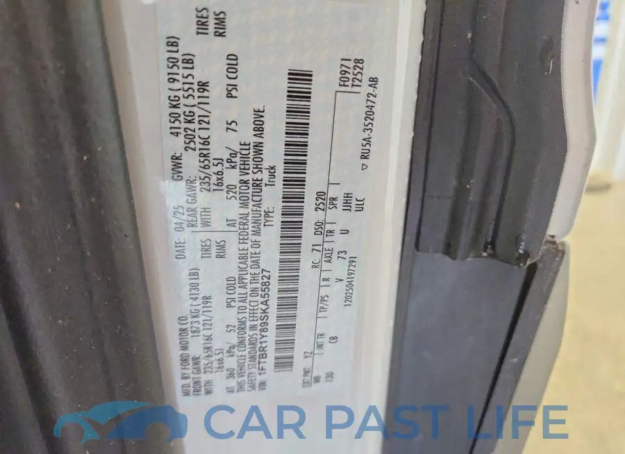 1FTBR1Y89SKA55827# 13