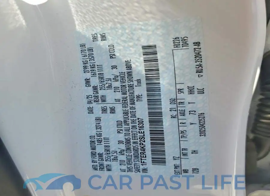 1FTER4KP2SLE16307# 12