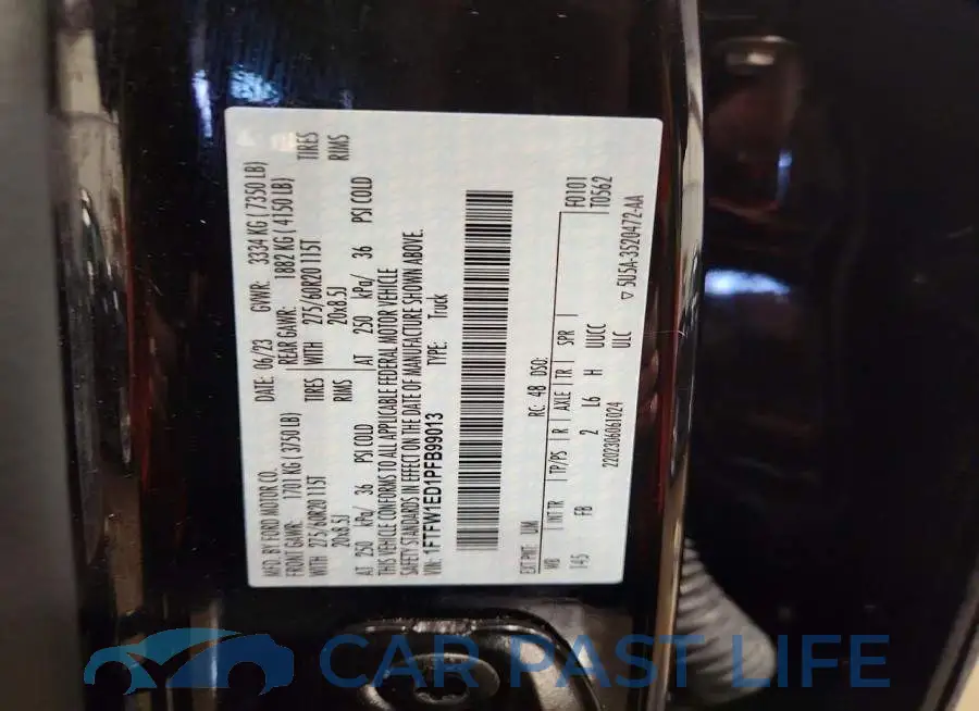 1FTFW1ED1PFB99013# 13