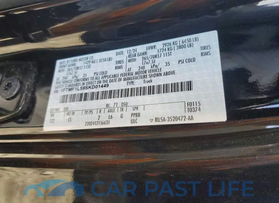 1FTMF1L59SKD01449# 12