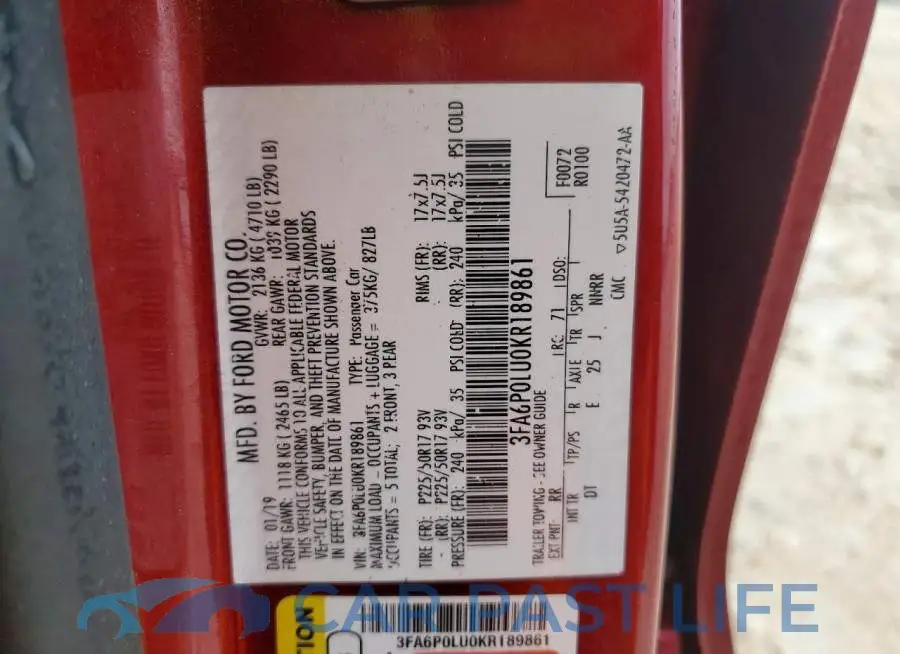 3FA6P0LU0KR189861# 12