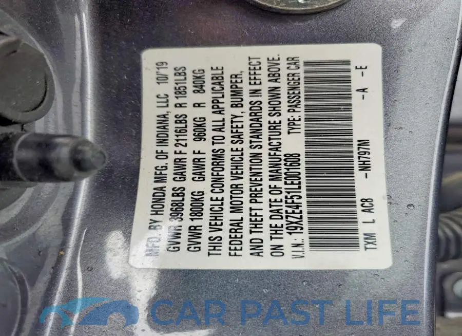 19XZE4F51LE001608# 13