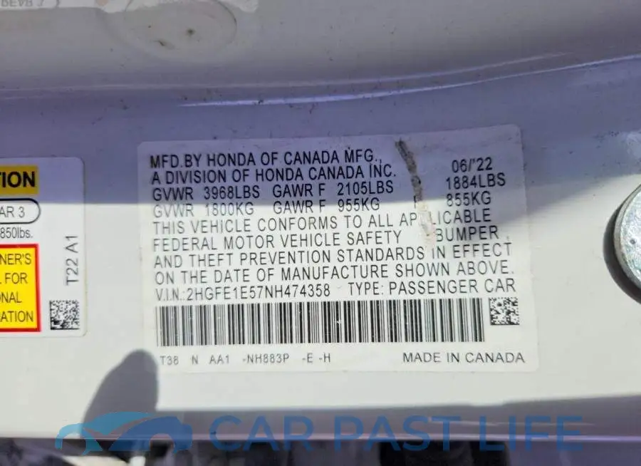 2HGFE1E57NH474358# 13