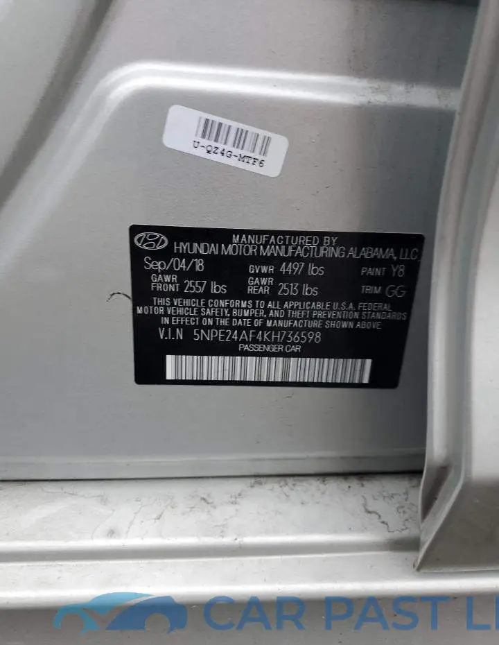 5NPE24AF4KH736598# 12