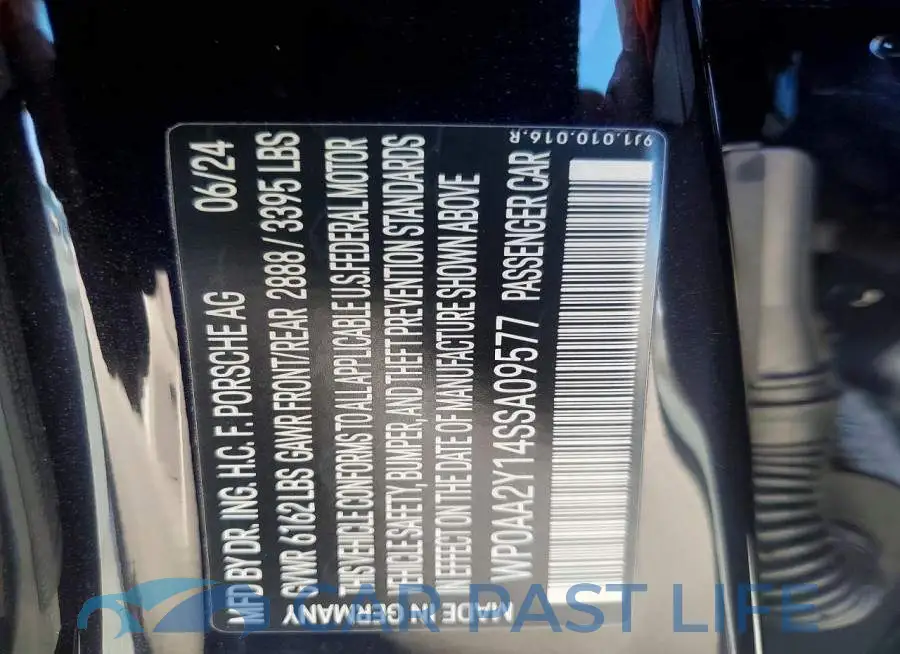 WP0AA2Y14SSA09577# 12