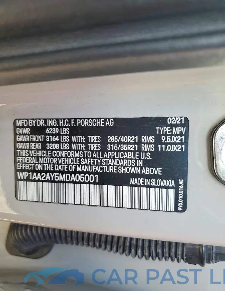 WP1AA2AY5MDA05001# 14