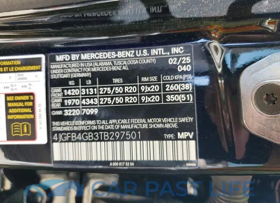 4JGFB4GB3TB297501# 12