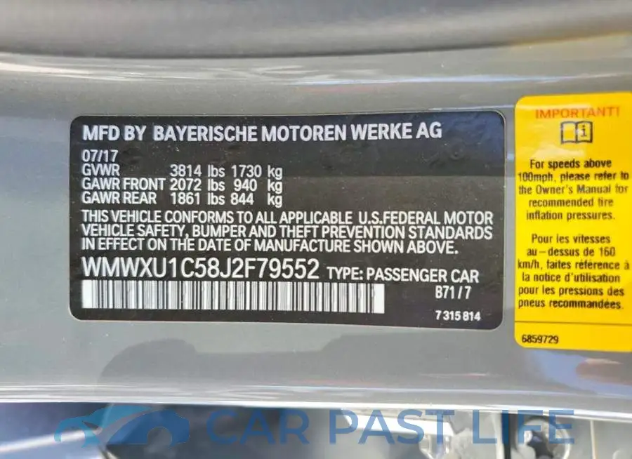WMWXU1C58J2F79552# 12