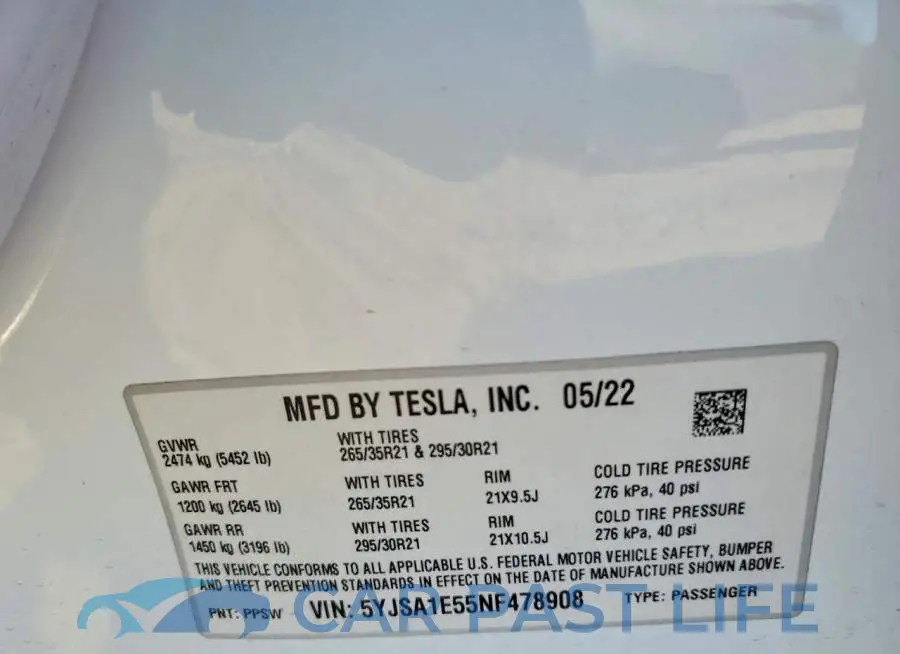 5YJSA1E55NF478908# 12