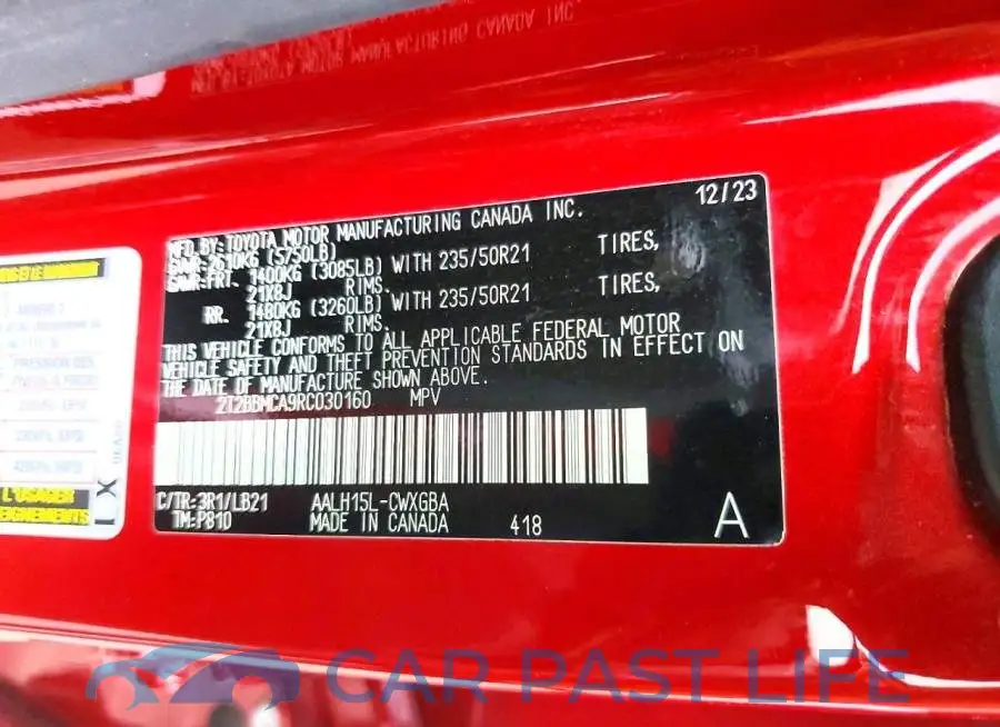 2T2BBMCA9RC030160# 13