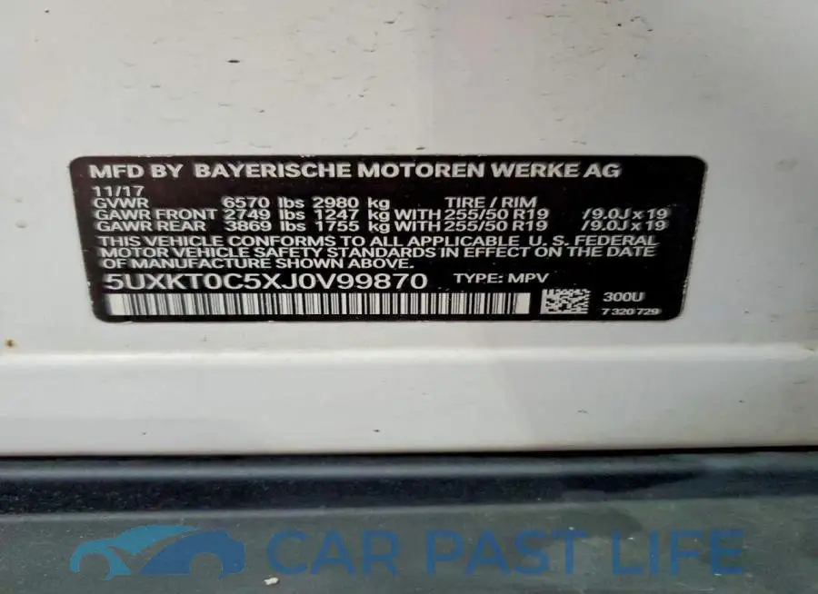 5UXKT0C5XJ0V99870# 13