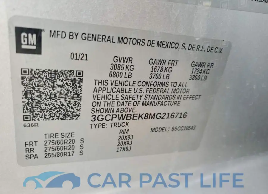 3GCPWBEK8MG216716# 13