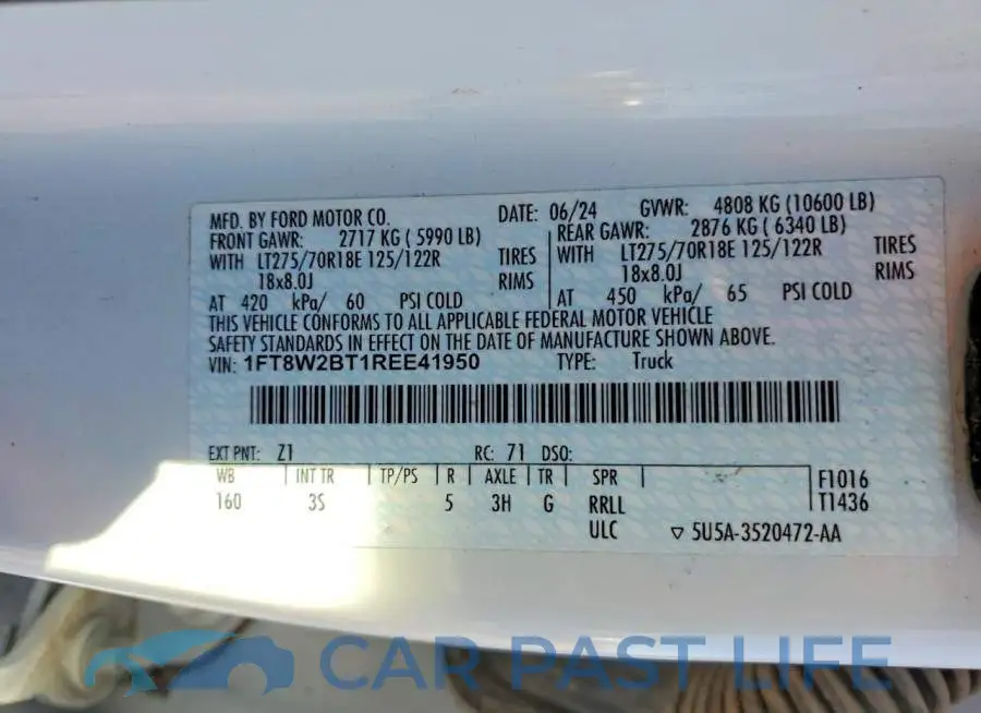 1FT8W2BT1REE41950# 12