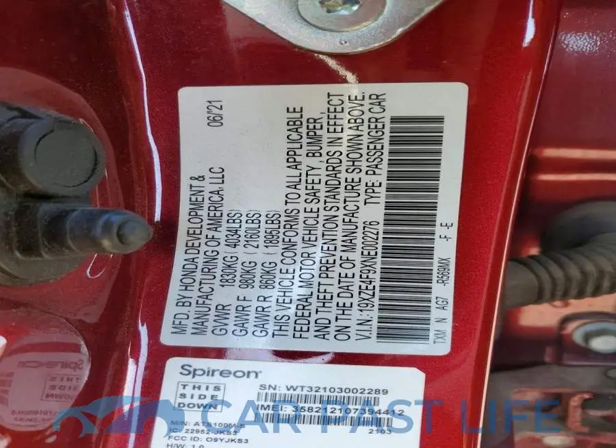19XZE4F9XNE002276# 12