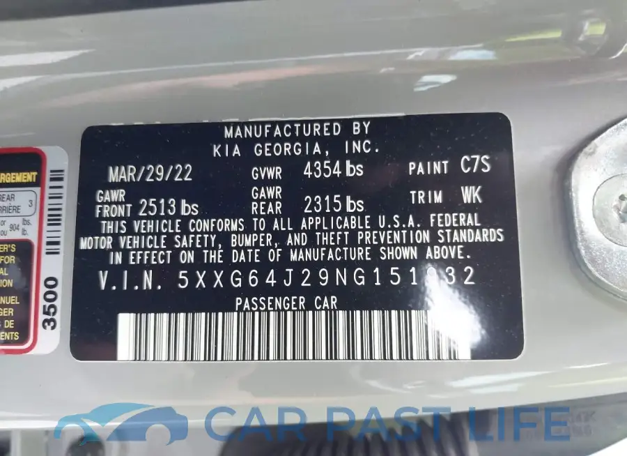 5XXG64J29NG151932# 9