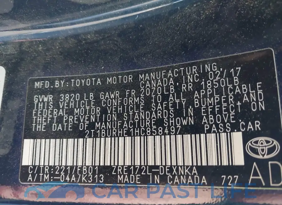 2T1BURHE1HC858497# 9