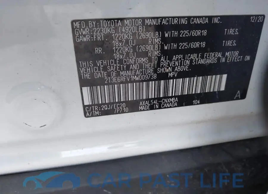 2T3E6RFV1MW009738# 9
