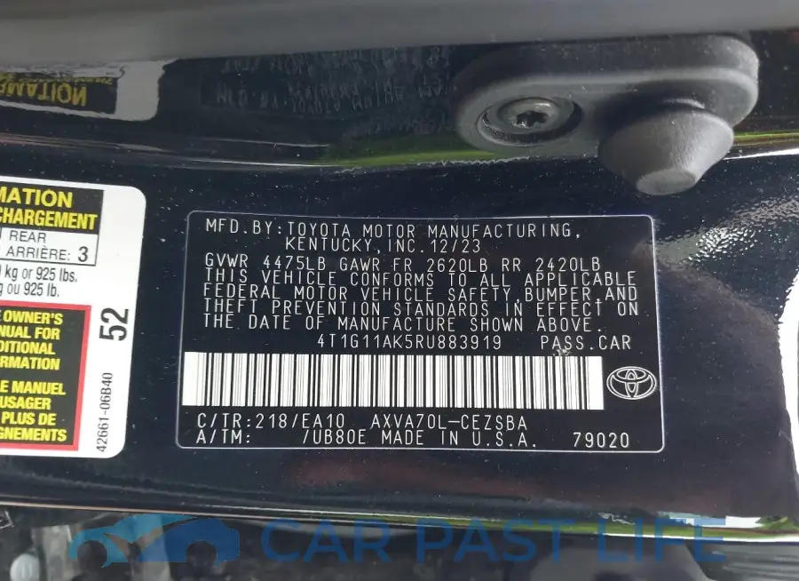4T1G11AK5RU883919# 9