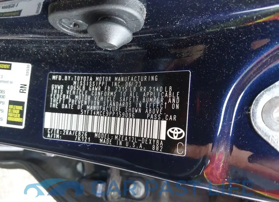 5YFT4MCE9PP159096# 9