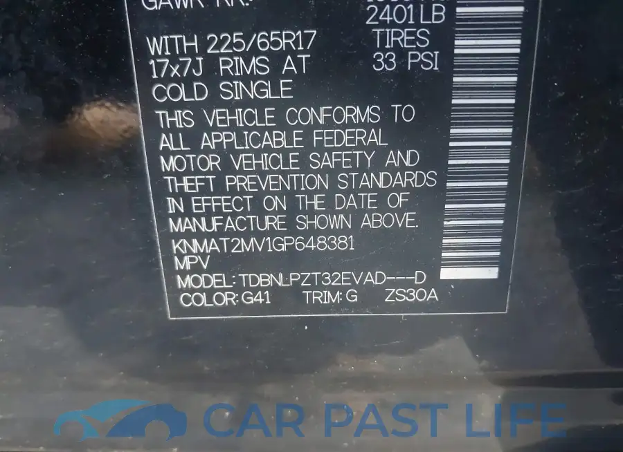 KNMAT2MV1GP648381# 9
