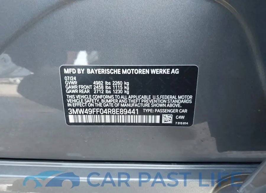 3MW49FF04R8E89441# 9
