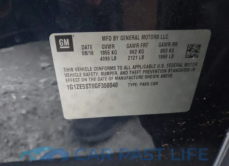 1G1ZE5ST6GF358040# 9