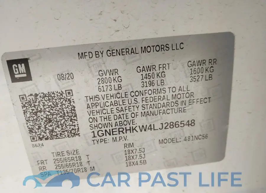 1GNERHKW4LJ286548# 9