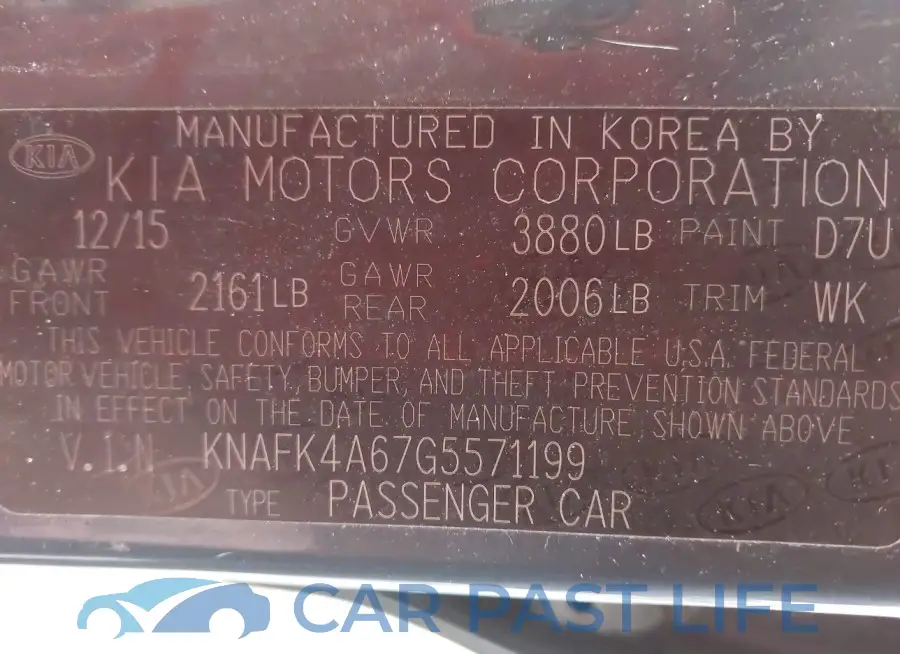 KNAFK4A67G5571199# 9