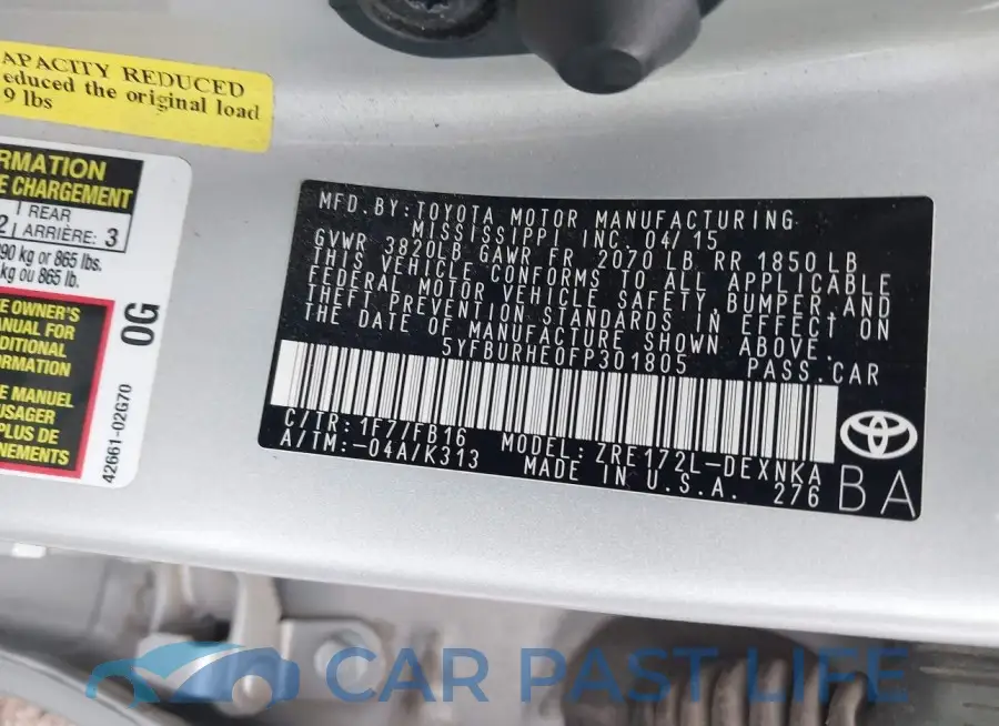5YFBURHE0FP301805# 9